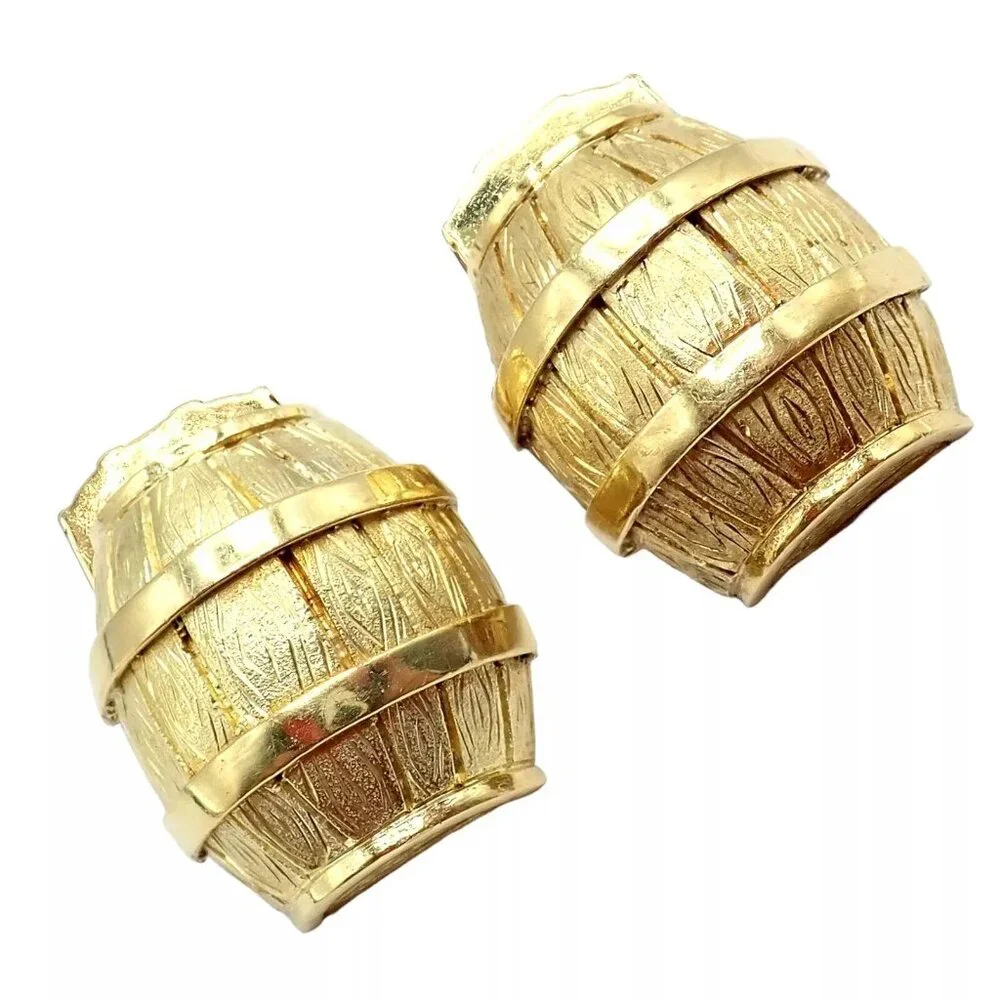 Rare! Vintage Cartier 18k Yellow Gold Barrel Cufflinks 1970's